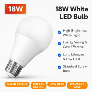18W White LED Bulb – Super Bright, Energy Saving Light in Ghana